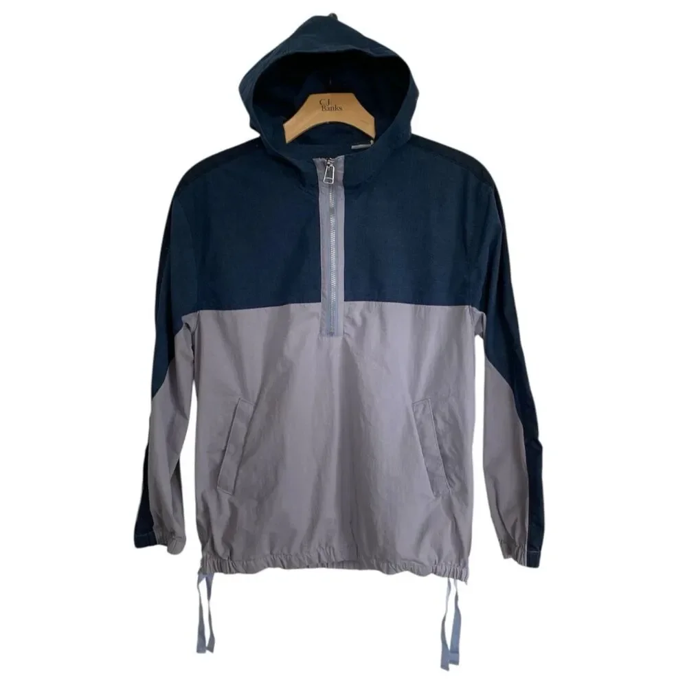 Levi’s Made & Crafted Men's Size M Hooded Popover Pockets Windbreaker Jacket